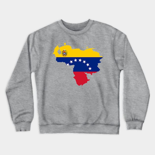 Venezuela Flag Map Crewneck Sweatshirt by Historia